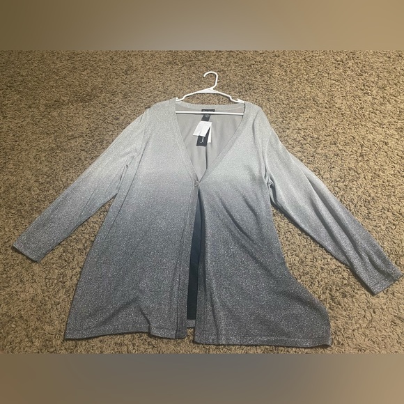 Maggie Barnes Sweaters - 🌟Host Pick!⭐️NWT Maggie Barnes Sparkling Silver Cardigan Sweater.